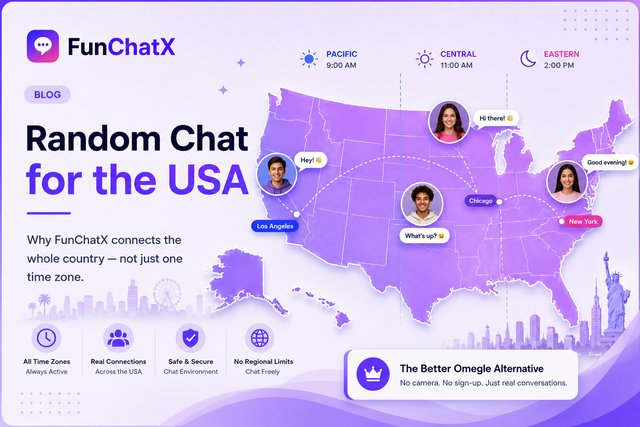 Random chat for the USA across time zones